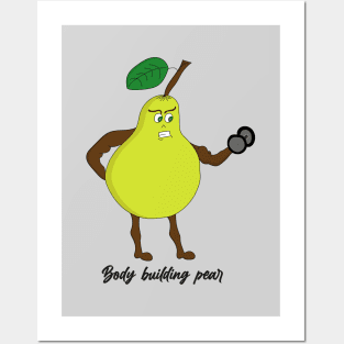 Body Building Pear Funny  Art Print Posters and Art